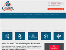 Tablet Screenshot of colonialplumbing.com